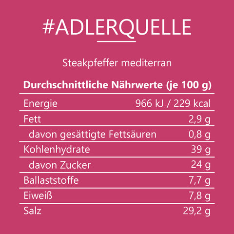 #ADLERQUELLE - Steakpfeffer mediterran Beutel mit Druckverschluss 60g MHD