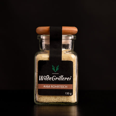 #AM ROHRTEICH - Rohrzucker mit Bourbon Vanille Glas mit Holzdeckel 130g MHD