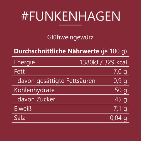 #FUNKENHAGEN - Glühweingewürz Beutel mit Druckverschluss 60g MHD