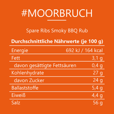 #MOORBRUCH - Spare Ribs Smoky BBQ Rub Beutel mit Druckverschluss 130g MHD