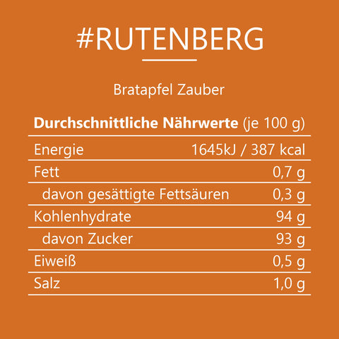 #RUTENBERG - Bratapfel Zauber Beutel mit Druckverschluss 120g MHD