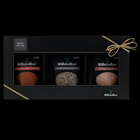 Geschenkset DIE ALLESKÖNNER mit deinem Logo - 3 Beutel mit Druckverschluss