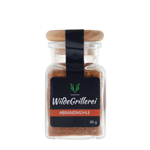 #BRANDMÜHLE - Hot Smoky BBQ Rub Glas mit Holzdeckel 95g MHD