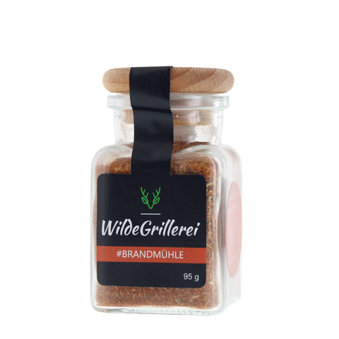 #BRANDMÜHLE - Hot Smoky BBQ Rub Glas mit Holzdeckel 95g MHD
