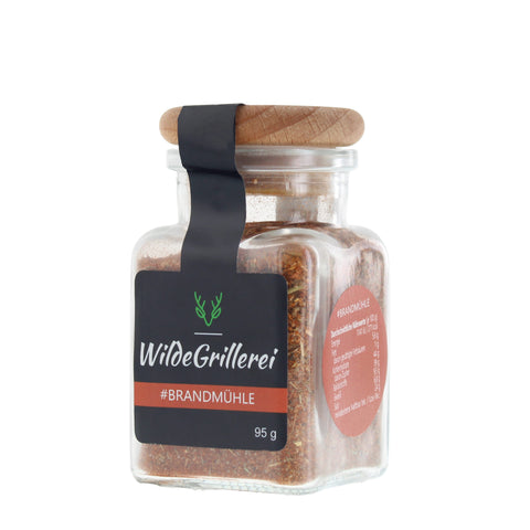 #BRANDMÜHLE - Hot Smoky BBQ Rub Glas mit Holzdeckel 95g MHD