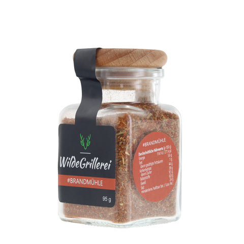 #BRANDMÜHLE - Hot Smoky BBQ Rub Glas mit Holzdeckel 95g MHD