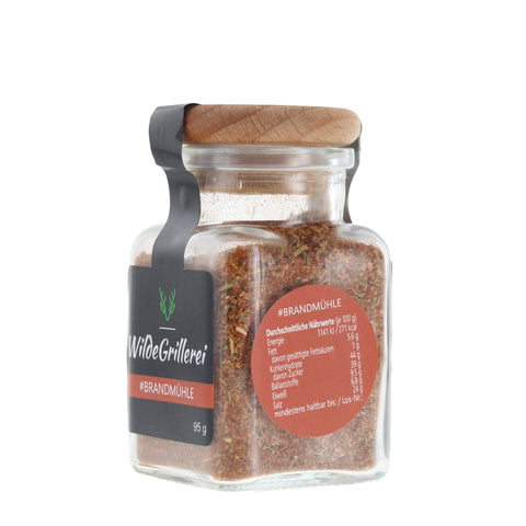 #BRANDMÜHLE - Hot Smoky BBQ Rub Glas mit Holzdeckel 95g MHD