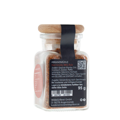 #BRANDMÜHLE - Hot Smoky BBQ Rub Glas mit Holzdeckel 95g MHD