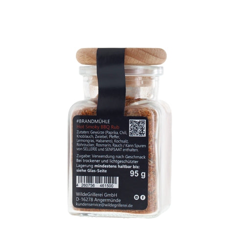 #BRANDMÜHLE - Hot Smoky BBQ Rub Glas mit Holzdeckel 95g MHD