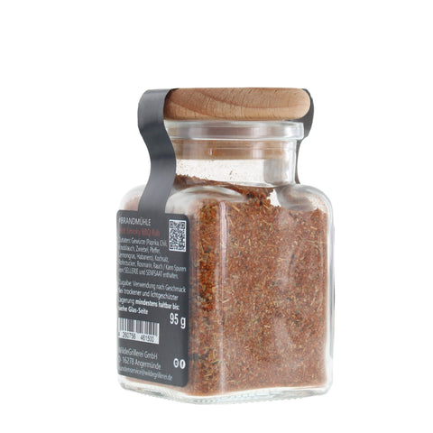 #BRANDMÜHLE - Hot Smoky BBQ Rub Glas mit Holzdeckel 95g MHD