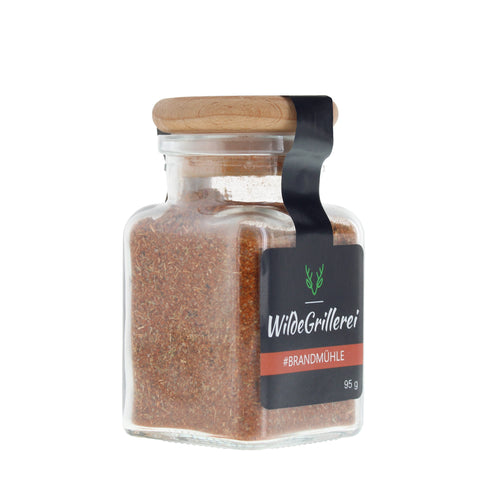 #BRANDMÜHLE - Hot Smoky BBQ Rub Glas mit Holzdeckel 95g MHD