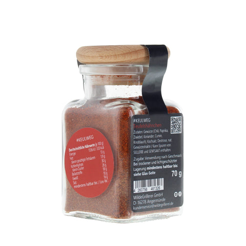 #KEULWEG - Teufelshähnchen Glas mit Holzdeckel 70g MHD