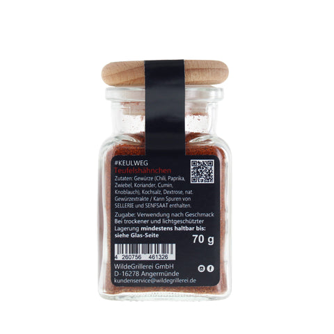 #KEULWEG - Teufelshähnchen Glas mit Holzdeckel 70g MHD