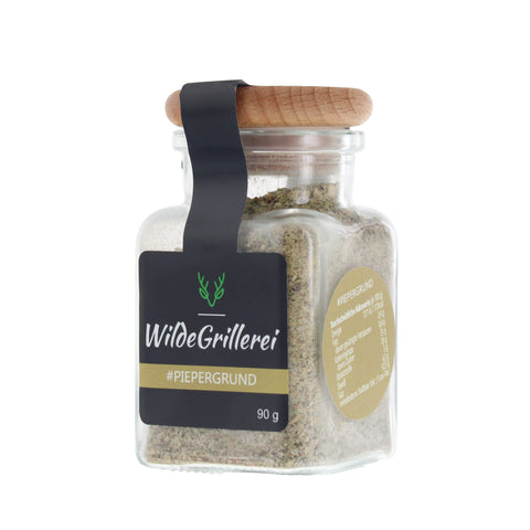 #PIEPERGRUND - Gyros hell Glas mit Holzdeckel 90g MHD