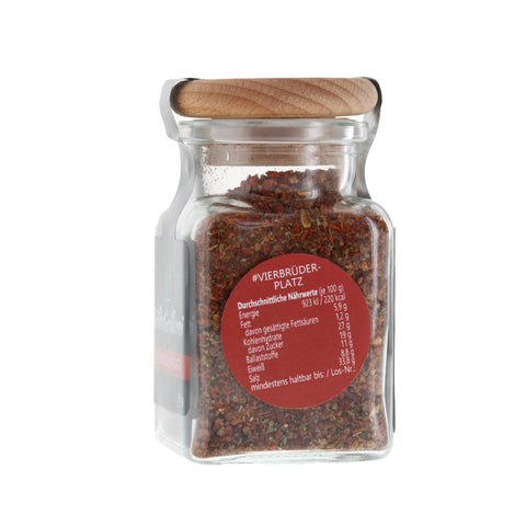 #VIERBRÜDERPLATZ - Steakpfeffer Hot & Spicy Glas mit Holzdeckel 95g MHD