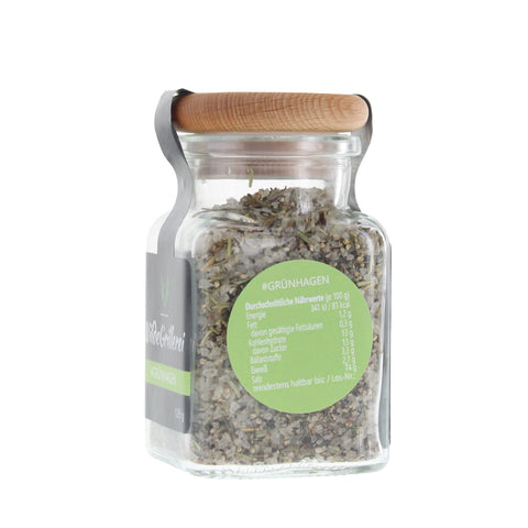 #GRÜNHAGEN - Steaksalz Rosmarin/Thymian Glas mit Holzdeckel 125g MHD