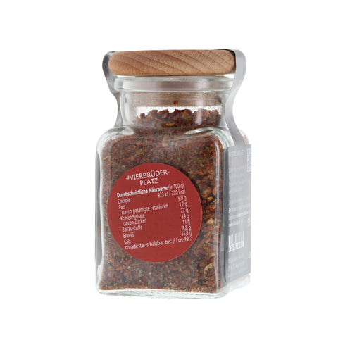 #VIERBRÜDERPLATZ - Steakpfeffer Hot & Spicy Glas mit Holzdeckel 95g MHD