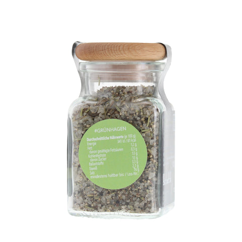 #GRÜNHAGEN - Steaksalz Rosmarin/Thymian Glas mit Holzdeckel 125g MHD