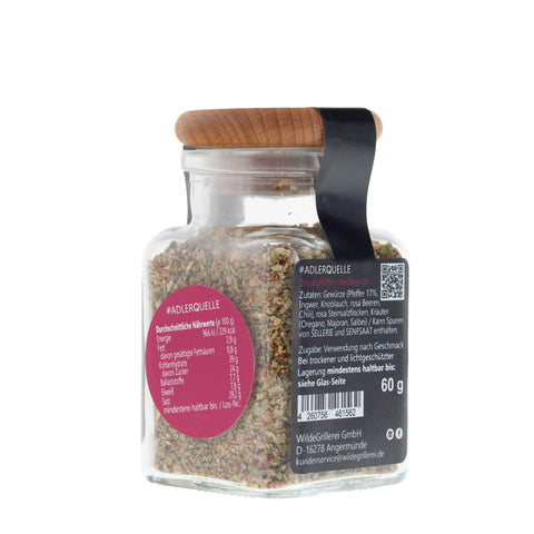 #ADLERQUELLE - Steakpfeffer mediterran Glas mit Holzdeckel 60g MHD