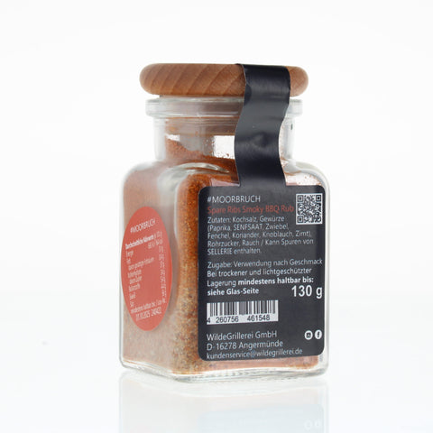 #MOORBRUCH - Spare Ribs Smoky BBQ Rub Glas mit Holzdeckel 130g MHD