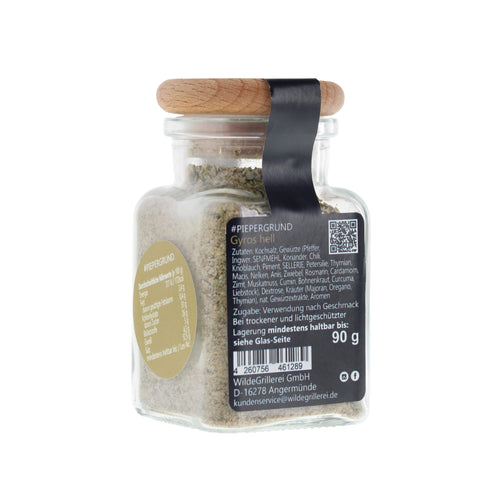 #PIEPERGRUND - Gyros hell Glas mit Holzdeckel 90g MHD