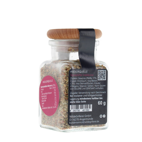 #ADLERQUELLE - Steakpfeffer mediterran Glas mit Holzdeckel 60g MHD