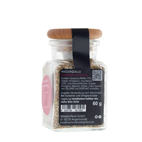#ADLERQUELLE - Steakpfeffer mediterran Glas mit Holzdeckel 60g MHD