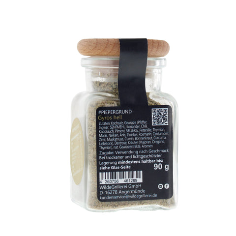 #PIEPERGRUND - Gyros hell Glas mit Holzdeckel 90g MHD