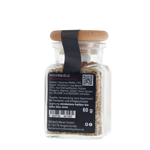 #ADLERQUELLE - Steakpfeffer mediterran Glas mit Holzdeckel 60g MHD