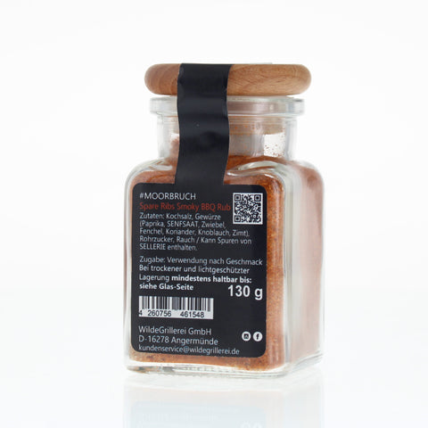 #MOORBRUCH - Spare Ribs Smoky BBQ Rub Glas mit Holzdeckel 130g MHD