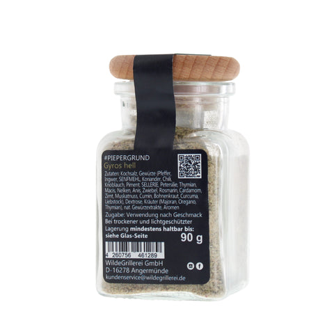 #PIEPERGRUND - Gyros hell Glas mit Holzdeckel 90g MHD