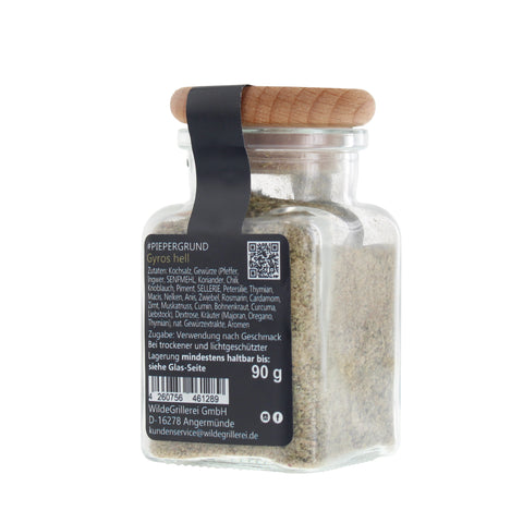 #PIEPERGRUND - Gyros hell Glas mit Holzdeckel 90g MHD