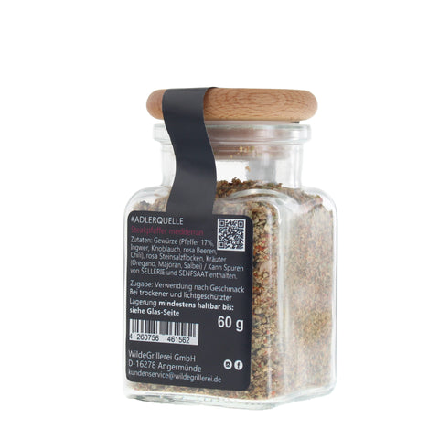 #ADLERQUELLE - Steakpfeffer mediterran Glas mit Holzdeckel 60g MHD