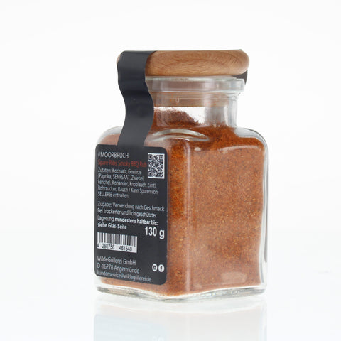 #MOORBRUCH - Spare Ribs Smoky BBQ Rub Glas mit Holzdeckel 130g MHD