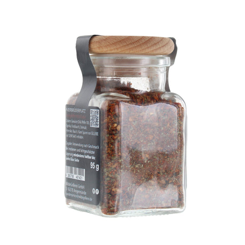 #VIERBRÜDERPLATZ - Steakpfeffer Hot & Spicy Glas mit Holzdeckel 95g MHD