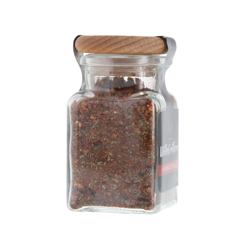 #VIERBRÜDERPLATZ - Steakpfeffer Hot & Spicy Glas mit Holzdeckel 95g MHD