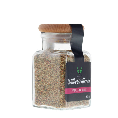 #ADLERQUELLE - Steakpfeffer mediterran Glas mit Holzdeckel 60g MHD