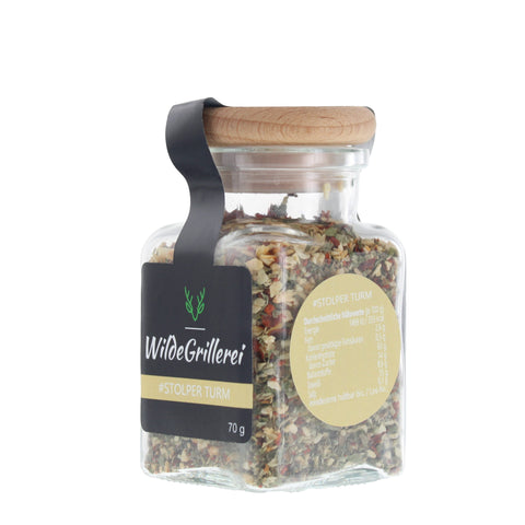 #STOLPER TURM - Aglio Olio Glas mit Holzdeckel 70g MHD