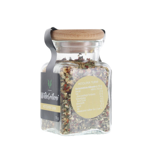 #STOLPER TURM - Aglio Olio Glas mit Holzdeckel 70g MHD