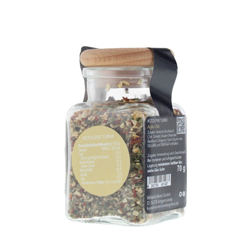 #STOLPER TURM - Aglio Olio Glas mit Holzdeckel 70g MHD