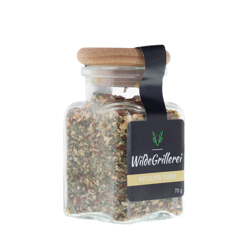 #STOLPER TURM - Aglio Olio Glas mit Holzdeckel 70g MHD