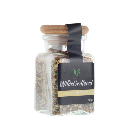 #STOLPER TURM - Aglio Olio Glas mit Holzdeckel 70g MHD