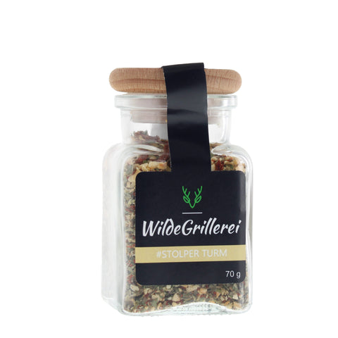 #STOLPER TURM - Aglio Olio Glas mit Holzdeckel 70g MHD
