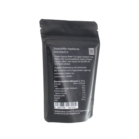 #ADLERQUELLE - Steakpfeffer mediterran Beutel mit Druckverschluss 60g MHD