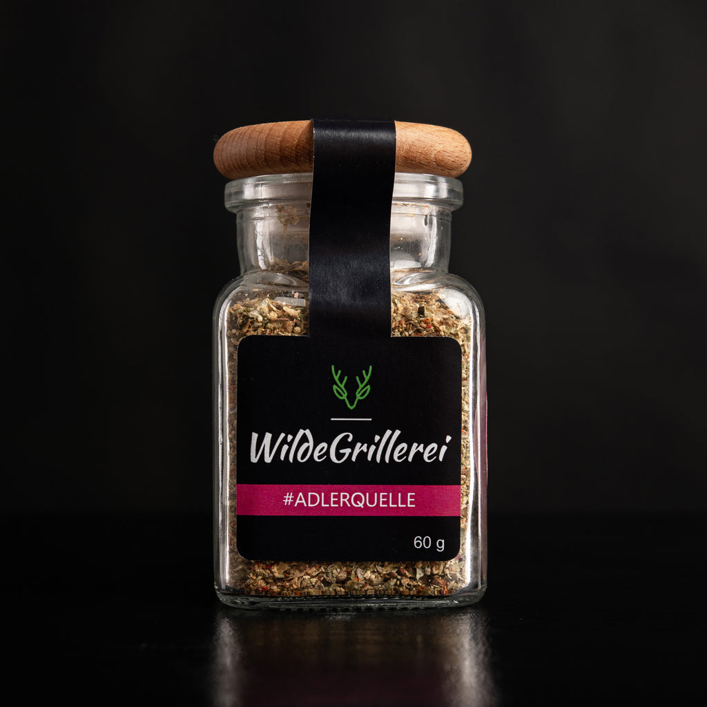 #ADLERQUELLE - Steakpfeffer mediterran Glas mit Holzdeckel 60g MHD