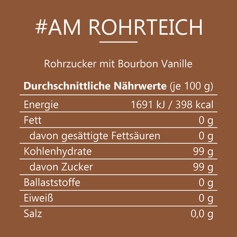 #AM ROHRTEICH - Rohrzucker mit Bourbon Vanille Glas mit Holzdeckel 130g MHD