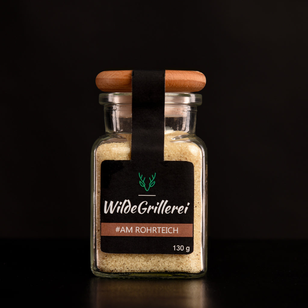 Rohrzucker mit Bourbon-Vanille - #AM ROHRTEICH - Glas mit Holzdeckel 130g MHD