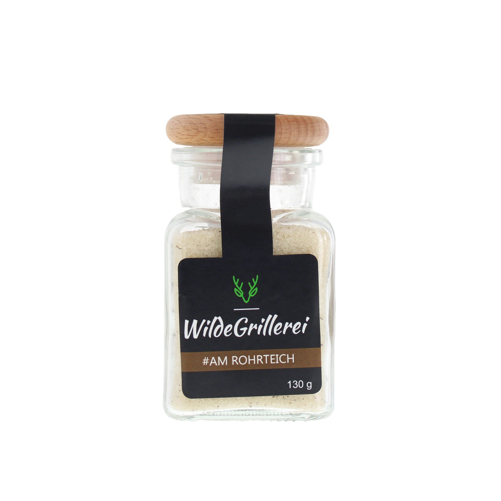 Rohrzucker mit Bourbon-Vanille - #AM ROHRTEICH - Glas mit Holzdeckel 130g MHD