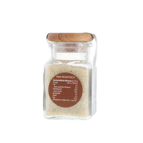 Rohrzucker mit Bourbon-Vanille - #AM ROHRTEICH - Glas mit Holzdeckel 130g MHD