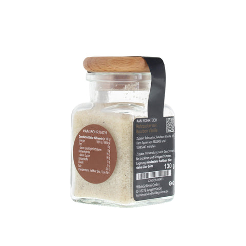 Rohrzucker mit Bourbon-Vanille - #AM ROHRTEICH - Glas mit Holzdeckel 130g MHD